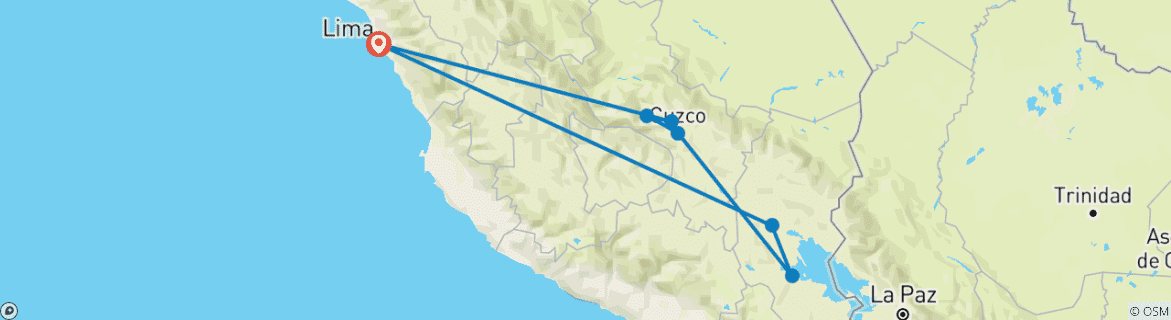 Image d'une carte montrant l'itinéraire du circuit