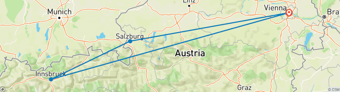 Image d'une carte montrant l'itinéraire du circuit