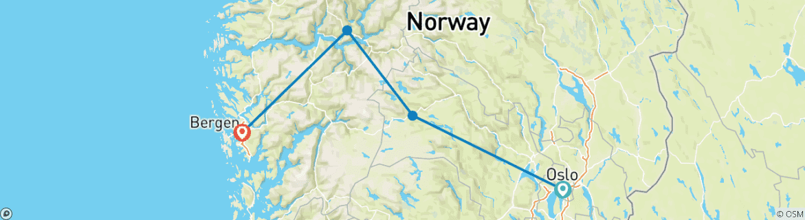 Foto van een kaart met de route van de rondreis