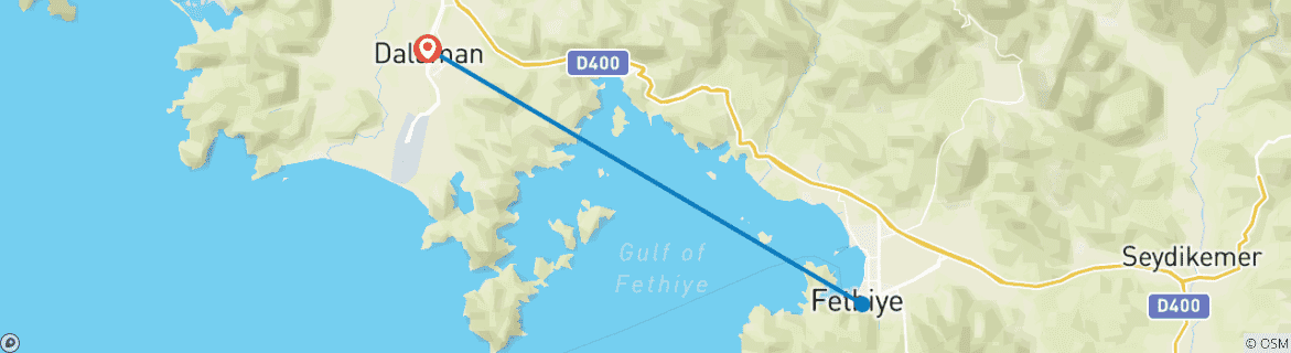 Image d'une carte montrant l'itinéraire du circuit