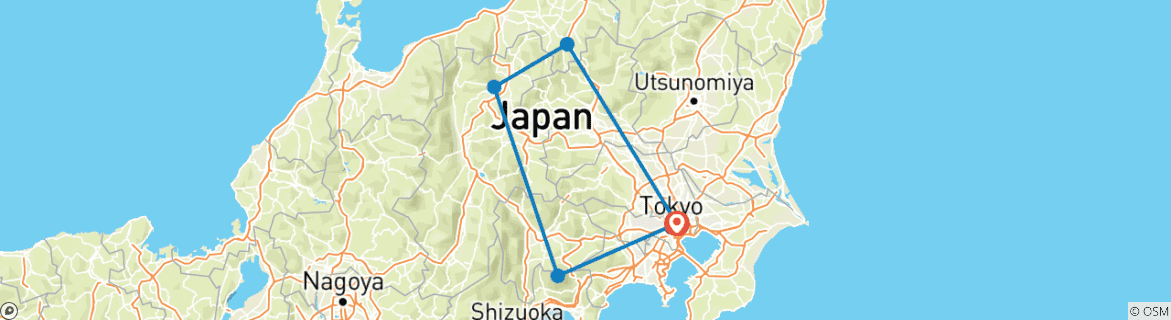 Image d'une carte montrant l'itinéraire du circuit