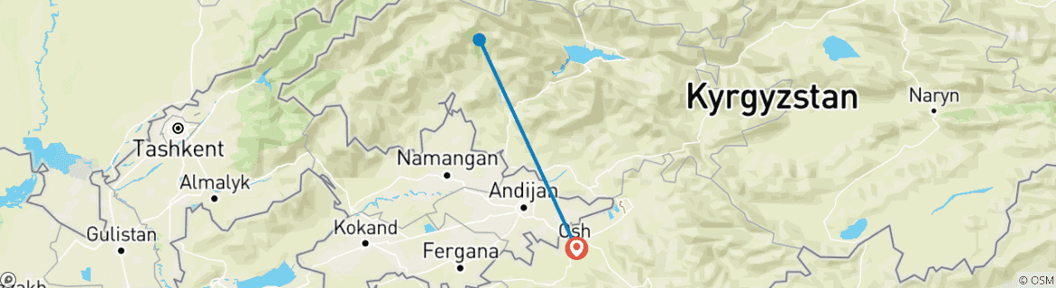 Image d'une carte montrant l'itinéraire du circuit