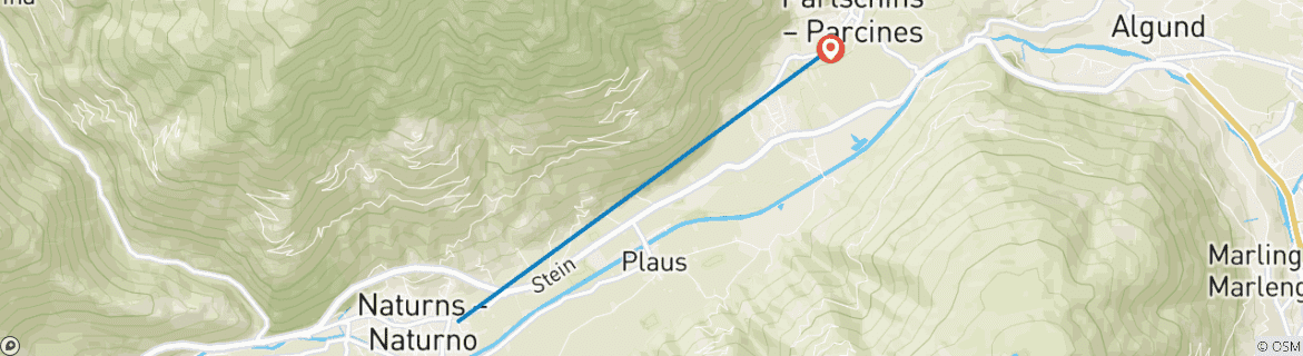 Image d'une carte montrant l'itinéraire du circuit