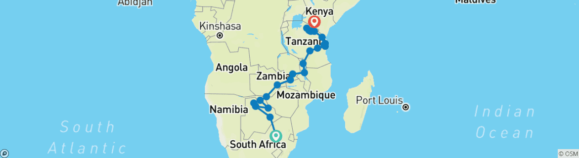 Imagen de un mapa que muestra la ruta del circuito