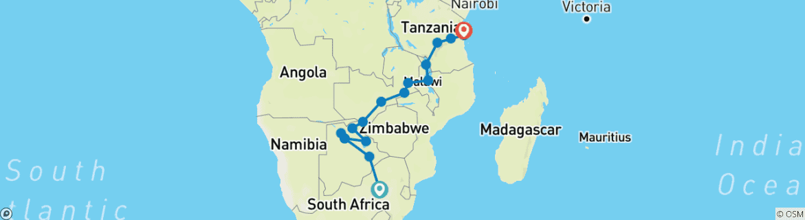 Imagen de un mapa que muestra la ruta del circuito