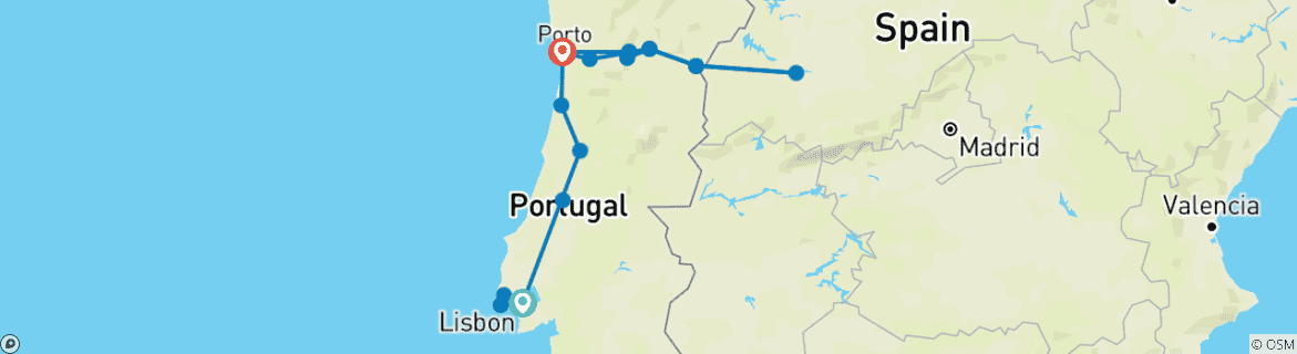 Image d'une carte montrant l'itinéraire du circuit