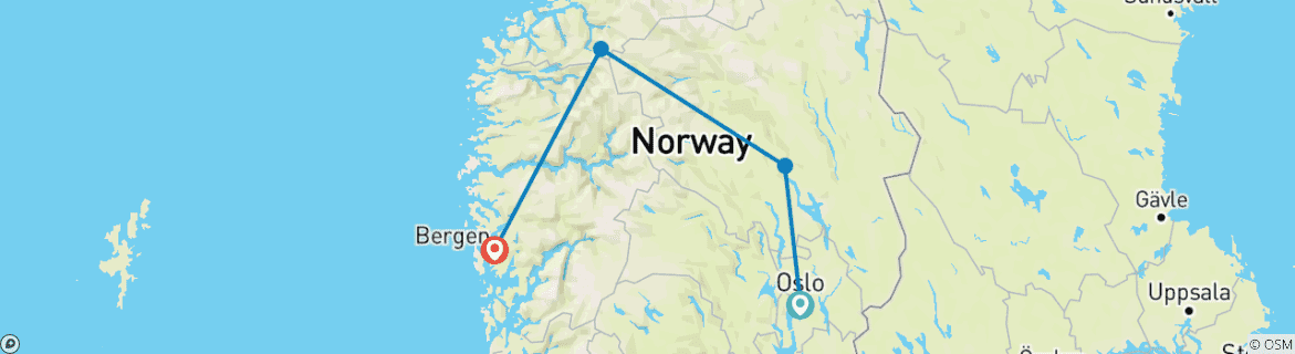 Image d'une carte montrant l'itinéraire du circuit
