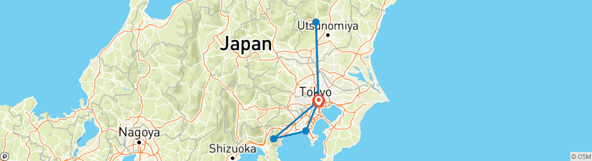 Image d'une carte montrant l'itinéraire du circuit