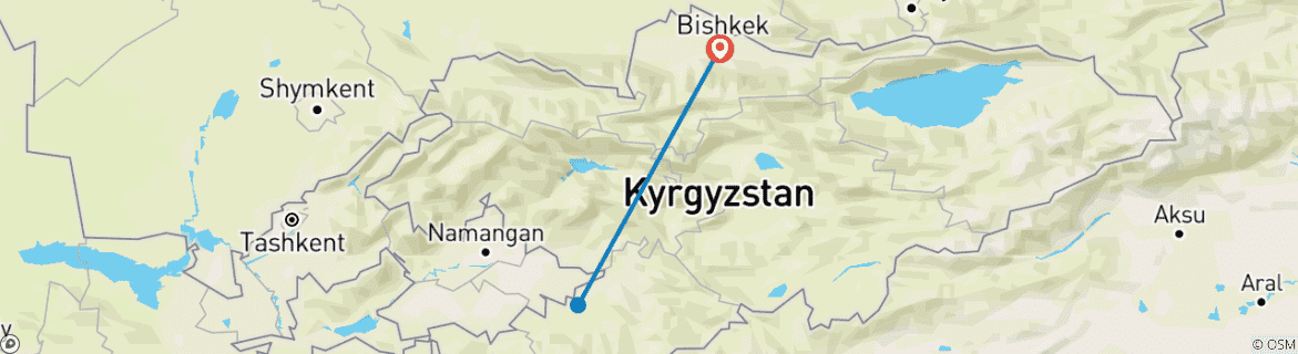 Karte mit der Reiseroute