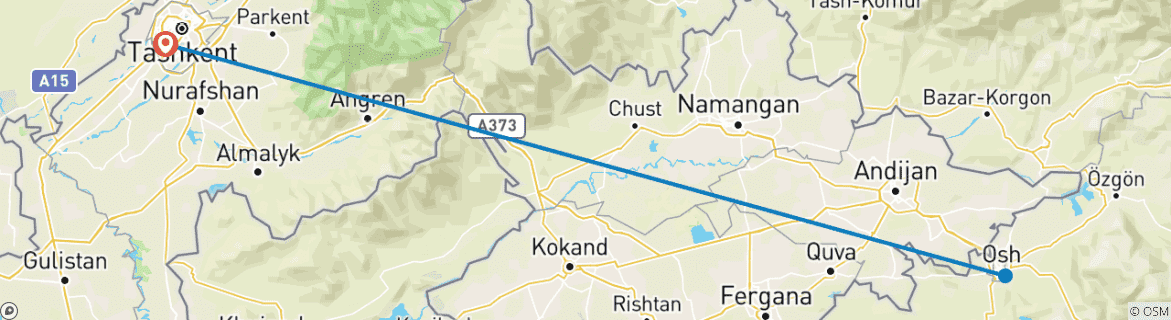 Carte du circuit Sommets des Pamirs (Tashkent - Tashkent)