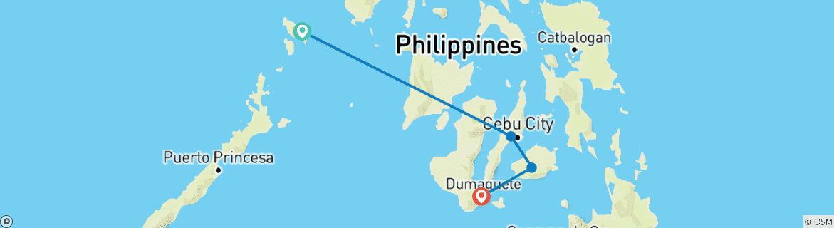 Karte mit der Reiseroute