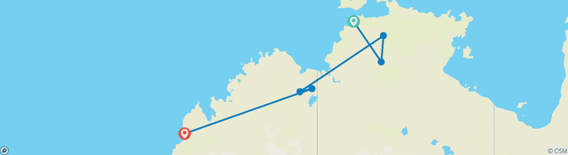 Image d'une carte montrant l'itinéraire du circuit