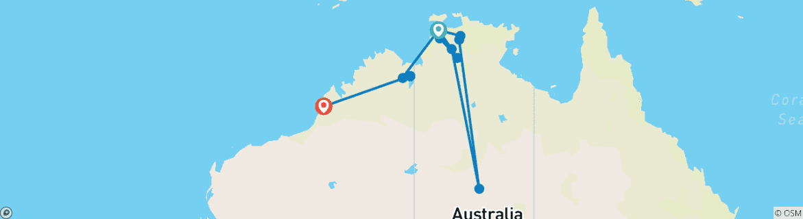 Karte mit der Reiseroute