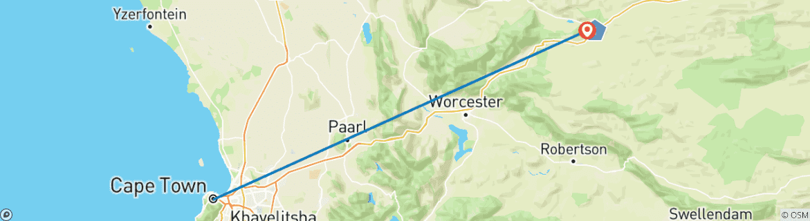 Image d'une carte montrant l'itinéraire du circuit