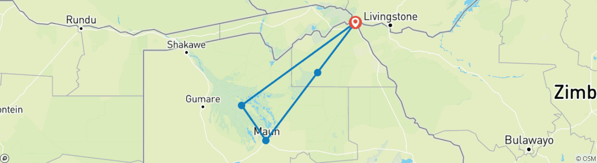 Image d'une carte montrant l'itinéraire du circuit