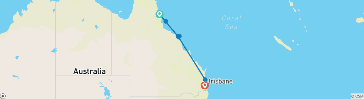 Image d'une carte montrant l'itinéraire du circuit