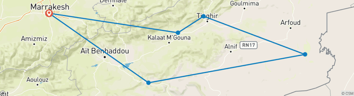 Imagen de un mapa que muestra la ruta del circuito