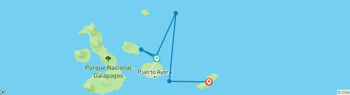 Image d'une carte montrant l'itinéraire du circuit