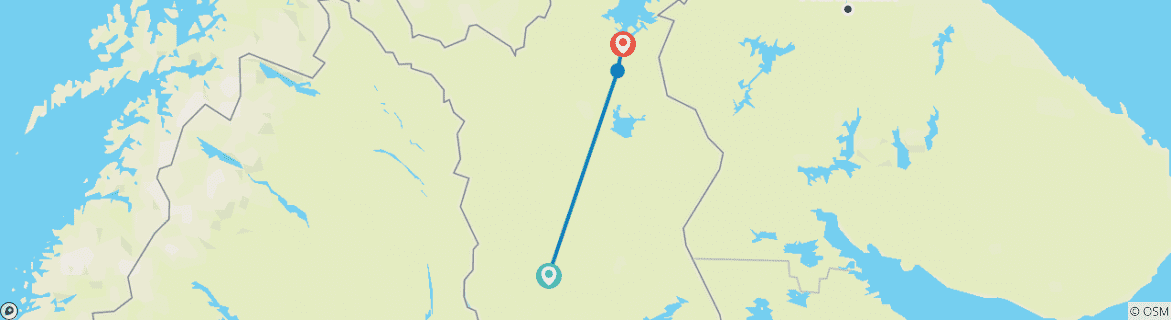 Image d'une carte montrant l'itinéraire du circuit