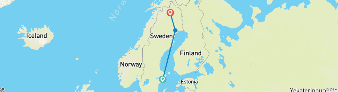 Image d'une carte montrant l'itinéraire du circuit