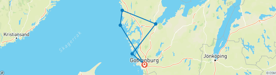 Image d'une carte montrant l'itinéraire du circuit