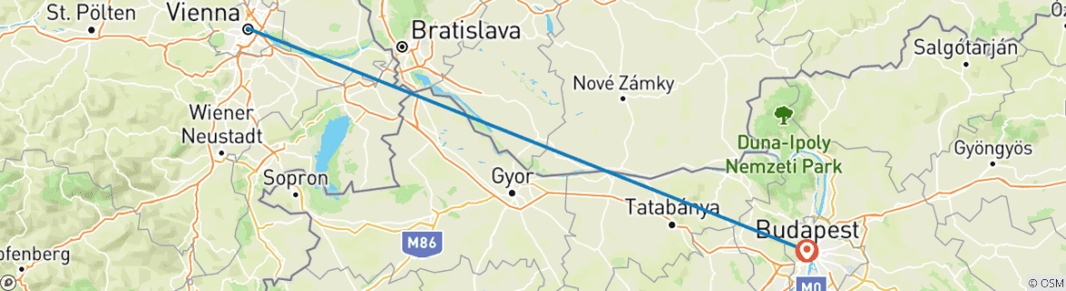 Image d'une carte montrant l'itinéraire du circuit