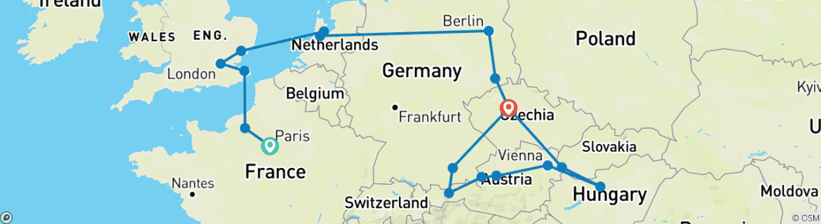 Imagen de un mapa que muestra la ruta del circuito