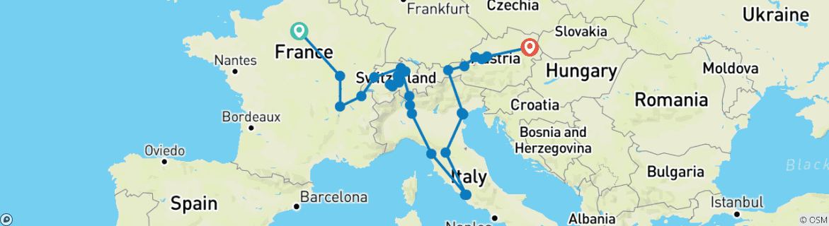 Imagen de un mapa que muestra la ruta del circuito