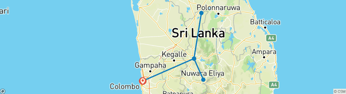 Karte mit der Reiseroute