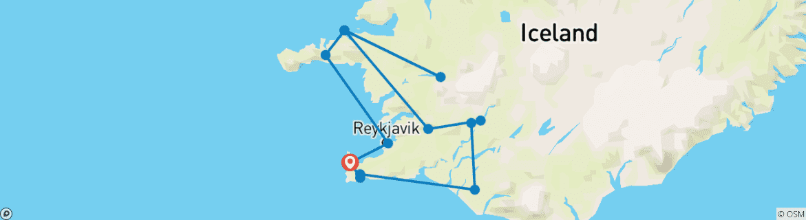 Image d'une carte montrant l'itinéraire du circuit