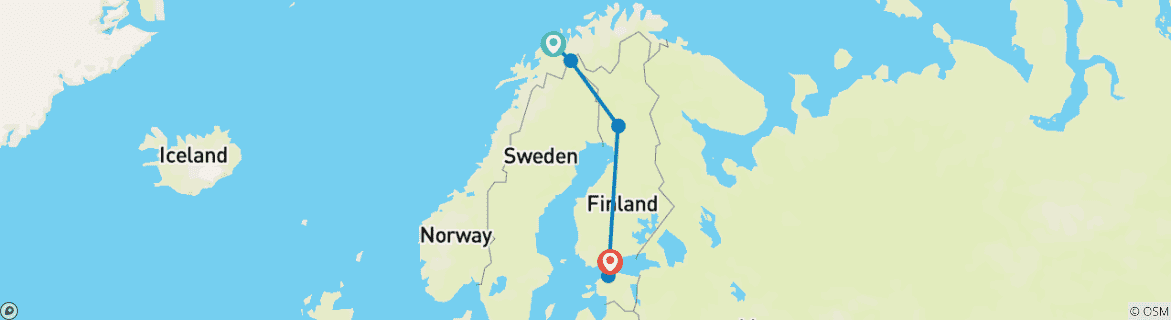 Image d'une carte montrant l'itinéraire du circuit