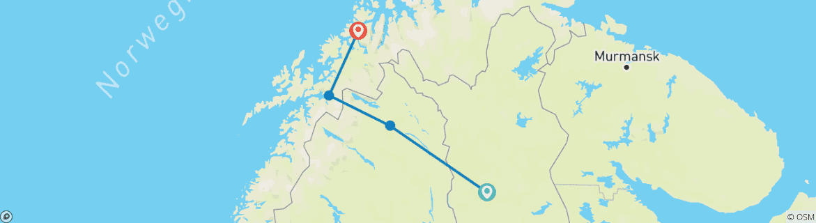 Image d'une carte montrant l'itinéraire du circuit