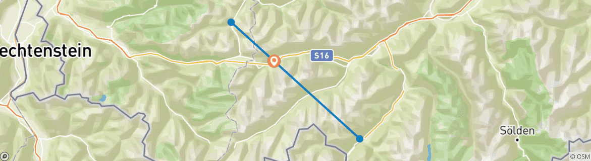 Karte mit der Reiseroute