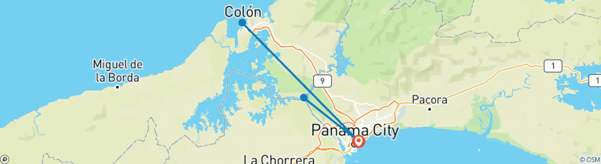 Image d'une carte montrant l'itinéraire du circuit