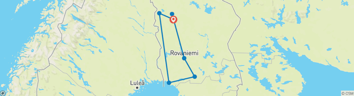 Image d'une carte montrant l'itinéraire du circuit