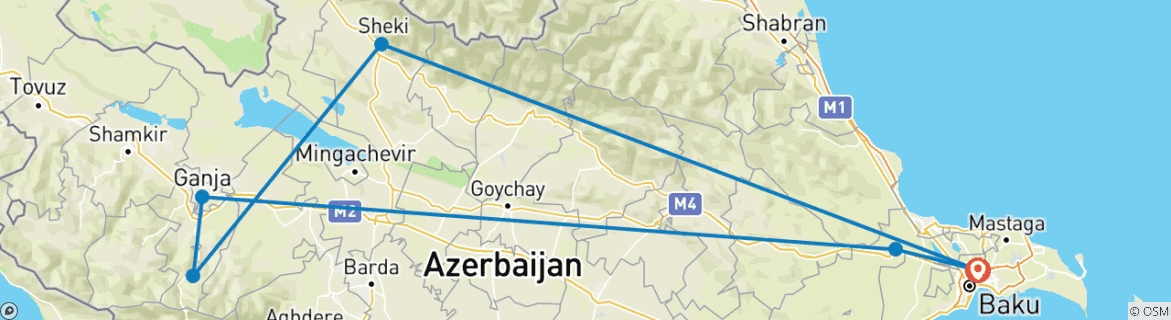 Karte mit der Reiseroute