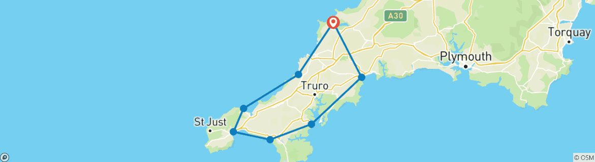 Image d'une carte montrant l'itinéraire du circuit