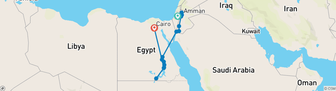 Image d'une carte montrant l'itinéraire du circuit