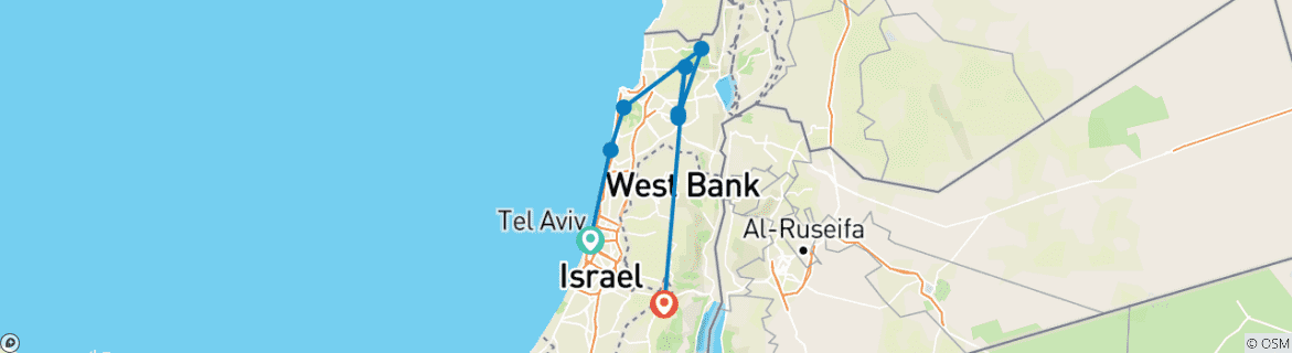 Image d'une carte montrant l'itinéraire du circuit