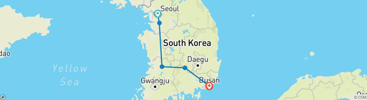 Image d'une carte montrant l'itinéraire du circuit