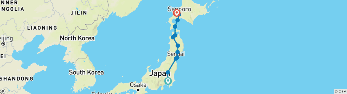 Image d'une carte montrant l'itinéraire du circuit