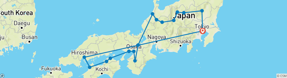 Carte du circuit Un Japon magique et rêveur