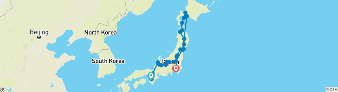 Image d'une carte montrant l'itinéraire du circuit