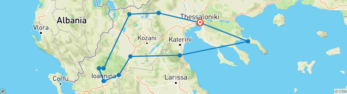 Image d'une carte montrant l'itinéraire du circuit