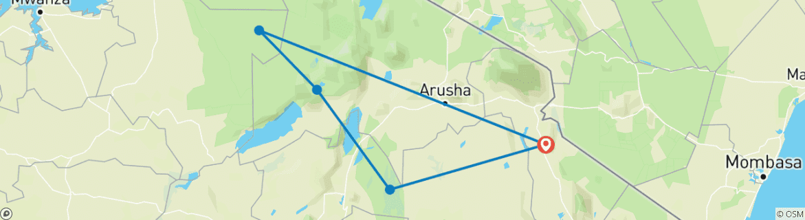 Foto van een kaart met de route van de rondreis