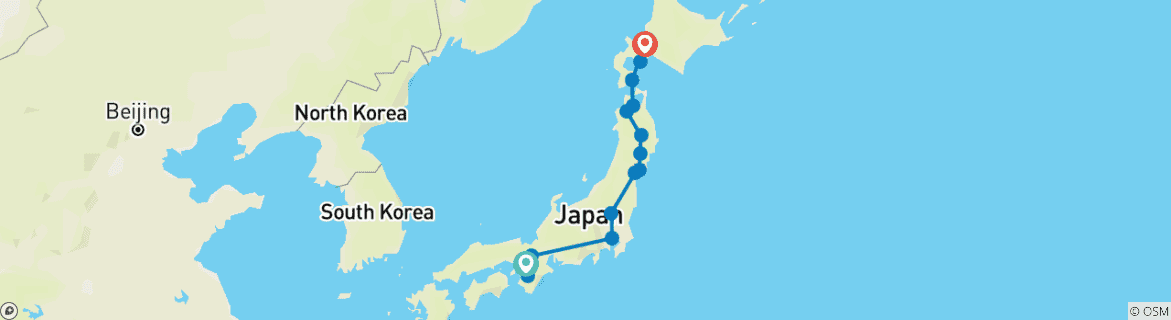 Image d'une carte montrant l'itinéraire du circuit