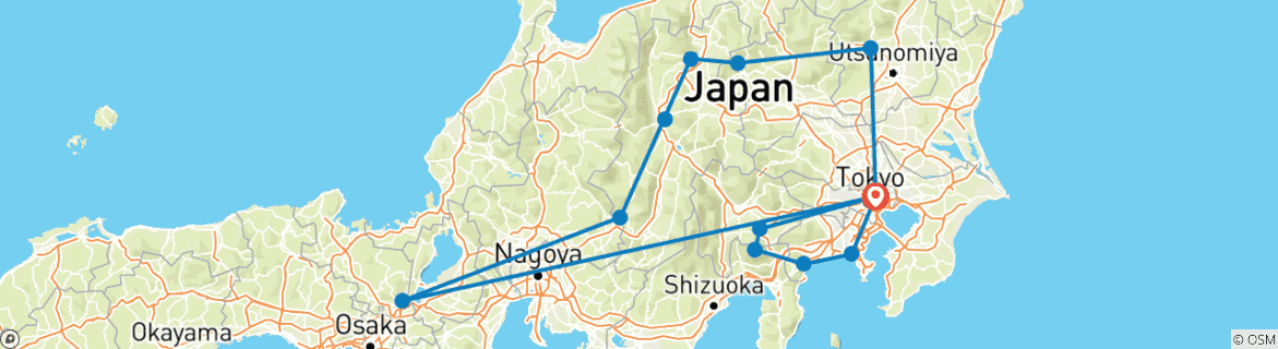 Image d'une carte montrant l'itinéraire du circuit