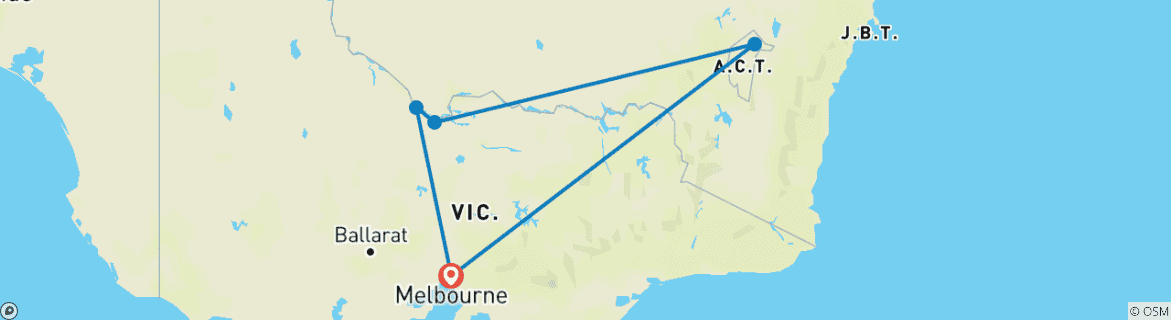 Image d'une carte montrant l'itinéraire du circuit