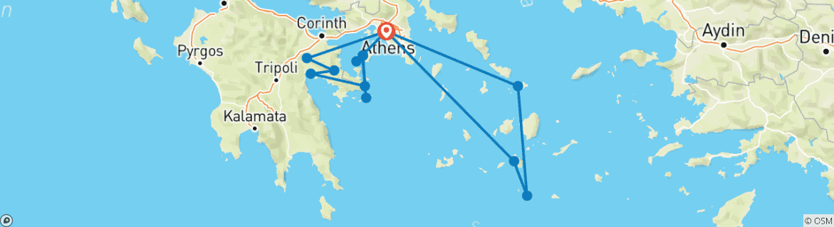 Image d'une carte montrant l'itinéraire du circuit