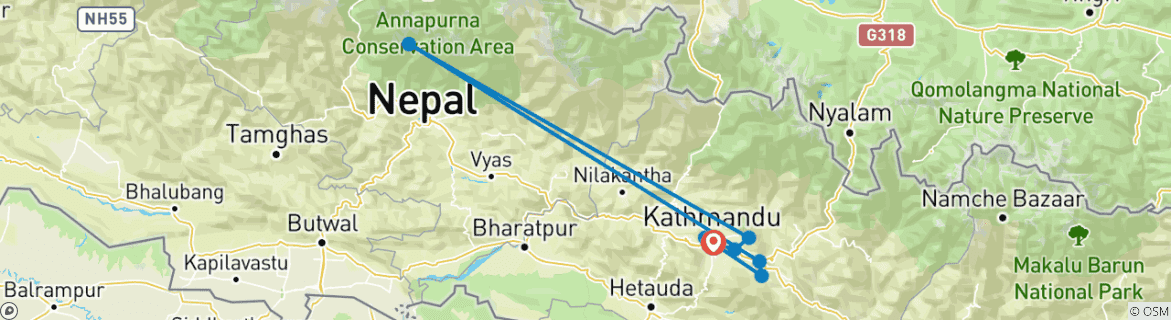Imagen de un mapa que muestra la ruta del circuito
